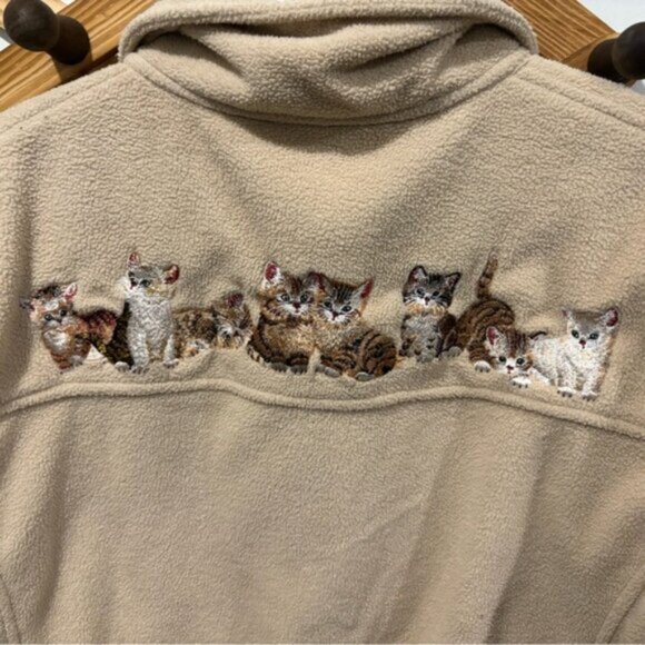 THE BRADFORD EXCHANGE VINTAGE CAT EMBROIDERED ZIP UP - Picture 6 of 7